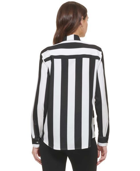 Топ L/S COLLAR BTN THRU, колір чорний/слонова кістка 14892-P8RM6501_BLI фото