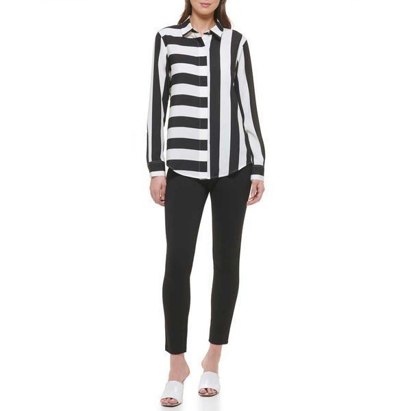Топ L/S COLLAR BTN THRU, колір чорний/слонова кістка 14892-P8RM6501_BLI фото