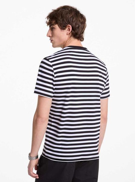 T-shirt SLEEK MK CREW STRIPE, color black