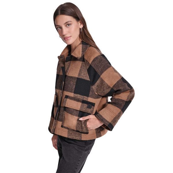 Jacket SNAP FRONT RAGLAN SL, color black/brown