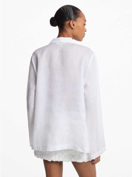Blouse RAMIE V NECK TOP, color white