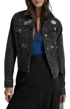 Jacket L/S PINS N PATCHES D, color dark grey