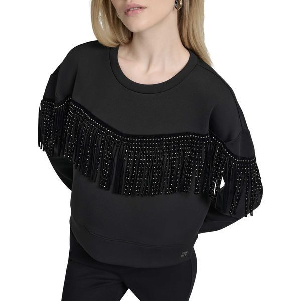 Топ L/S STUDDED FRINGE P, колір чорний 14855-P5GH7XQE_BLK фото