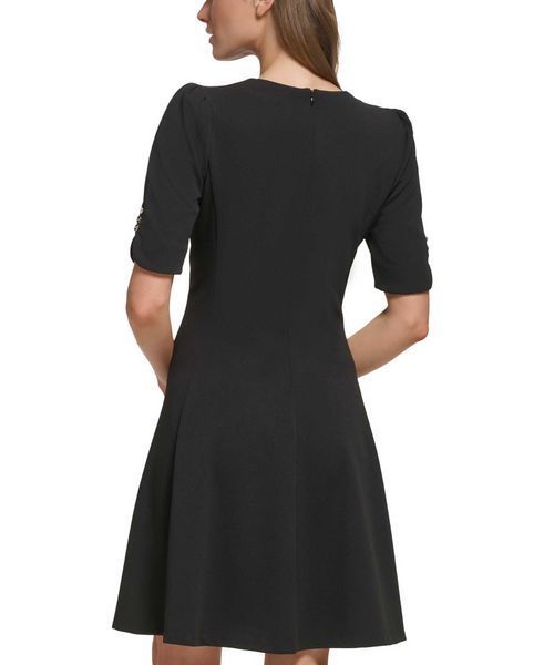 Сукня BUTTON SLEEVE FIT F, колір чорний 14710-DD3F9185_BLK фото