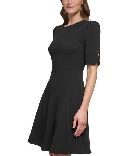Сукня BUTTON SLEEVE FIT F, колір чорний 14710-DD3F9185_BLK фото