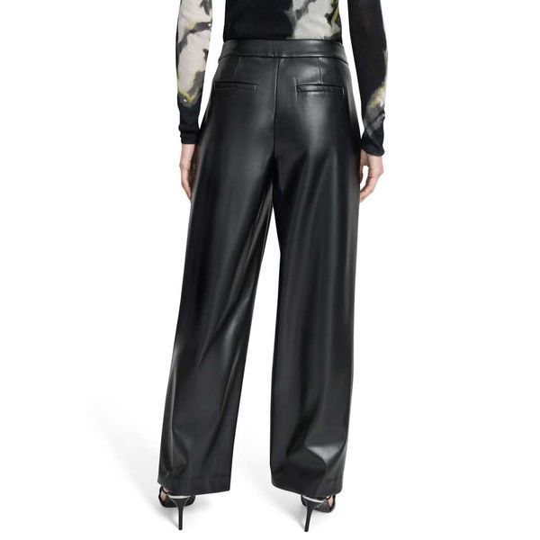 Trousers WIDE LEG PLEAT FRONT, color black