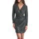 Dress L/S SURPLICE TOP WIT, color black/silver