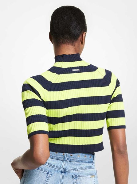 Sweater RIB TNK SS STRIPE SWTR, color lime green