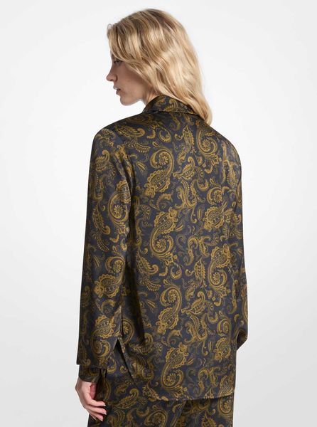 Сорочка SATIN PAISLEY LS SHIRT, колір зелений 14624-MF540V6JU4_345 фото