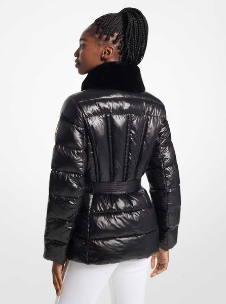 Jacket PACKABLE JACKET W FX FUR, color black