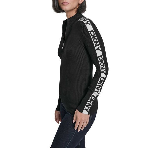 Jumper L/S 1/4 ZIP LOGO TAP, color black